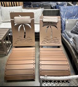 New in box. Pool Lounge Chairs 2 for $150 HDPE Pool Chaise Loungers chairs