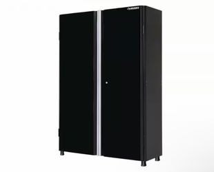 Shop Husky Ready-to-Assemble 48 in. W x 72 in. H x 18.3 in. D 24-Gauge 3-Shelf Steel Freestanding Cabinet in Black