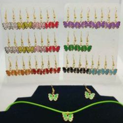 Butterfly Earrings And Necklaces