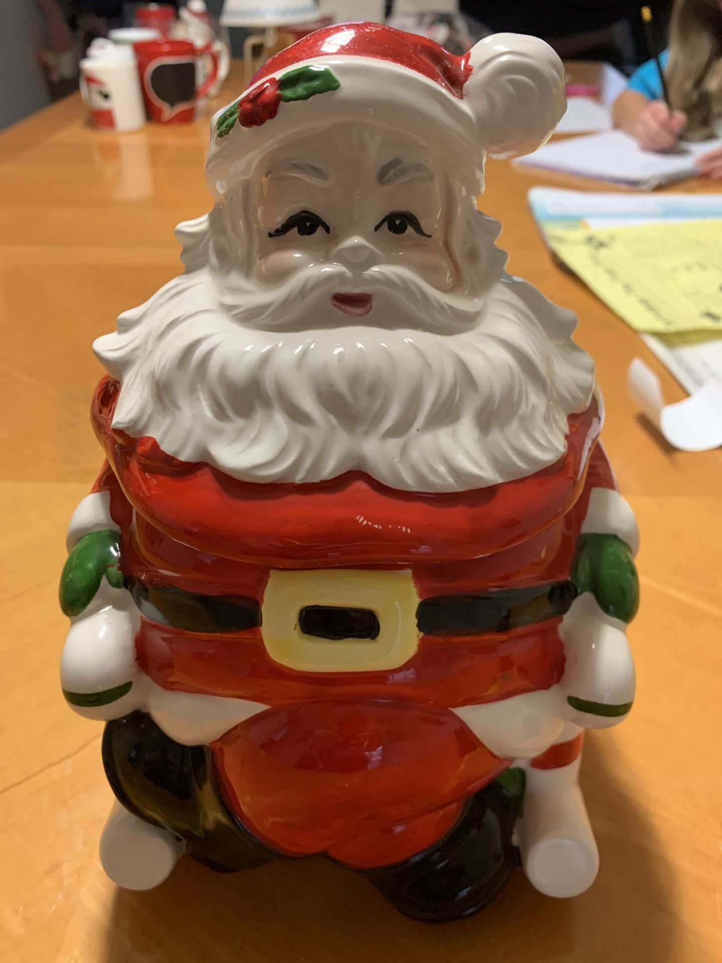 Vintage Lefton Santa Clause Cookie Jar, ceramic Sitting in a Rocking Chair Coral Springs 33071