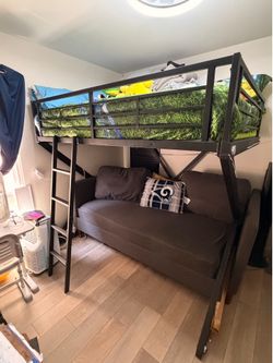Lorenzo Study Metal Black Full Top Loft Bed without desk