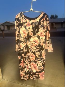 Connected Womens Black Chiffon Draped Side Tab Sheath Dress Size 10P