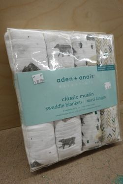 aden + anais Muslin Cotton Swaddle Blanket 4-Pack