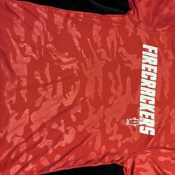 New youth medium firecracker softball red camo dry fit