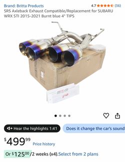 SRS exhaust for Subaru wrx 2015-2021