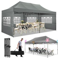 10x20' Easy Pop Up Canopy 420D Folding Tent Wedding Party Outdoor w/ Removable Sidewall 