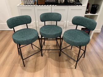 24'' Bar Stools Set of 3, for Kitchen Island. Green