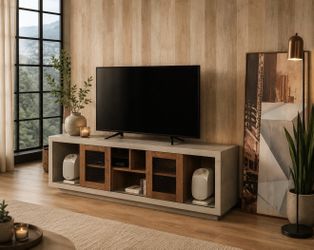 Sliding Mesh Media TV Stand 70 inch