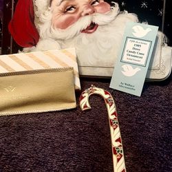 1985 Wallace Silversmith 4 1/2” Dove Collector’s Candy Cane Ornament 
