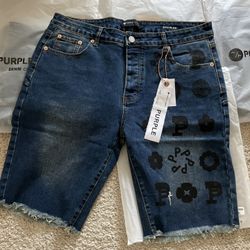 Blue Purple Jean Shorts