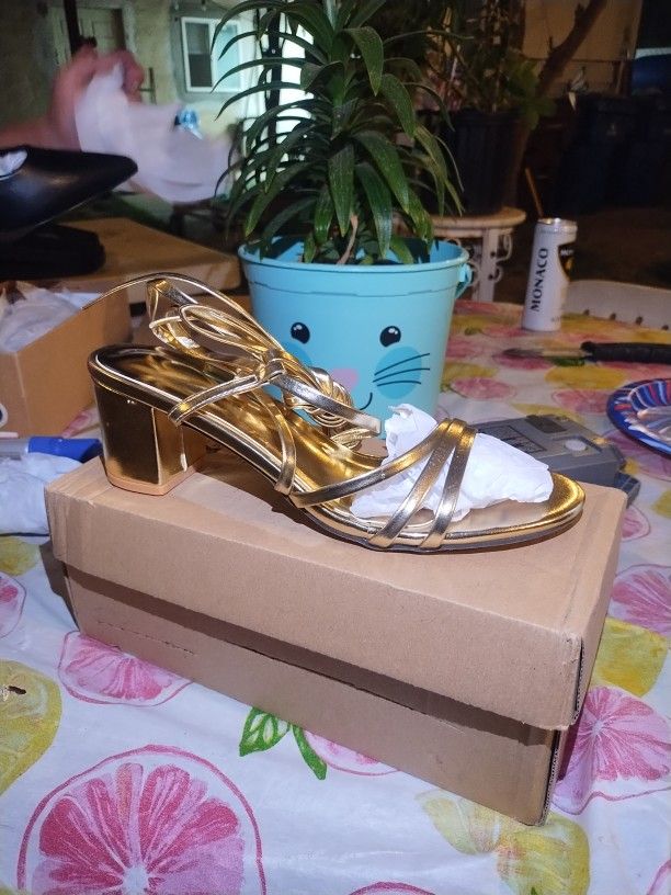 Gold Strap Heel