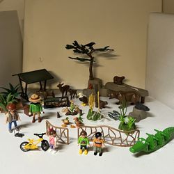 Playmobil Forest Animals, Trees,  Zoo Deer Bear People Kids Duck Birds