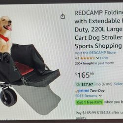 Large Collapsible Utility Cart Wagon Dog Stroller With Tailgate 