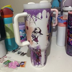 Nightmare Before Christmas Tumbler with Handle