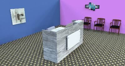 Bow reception desk custom made 7 ft wide