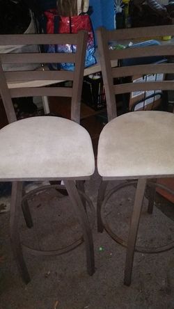 Two 44" Nice Strong Metal Swiveling High Chairs