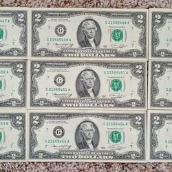 Vintage Crisp Nine Sequential 1976 $2 Bills. See our other great vintage art antiques vintage lunch box collection jewelry Sports fishing lures furnit