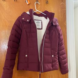Hollister Red Puffer Coat S