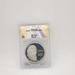 ​1993-S James Madison Bill of Rights Silver Dollar - ANACS PF63 DCAM Proof Coin
​