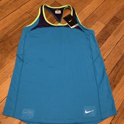 Nike Dri-Fit Running Tank Top Women's Blue/Green Small vtg NWT