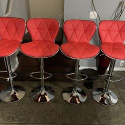Brand New Set Of 4 Red Bar Stools Premier / Red Pub Stools / Adjustale Height / Swive / Price Is Firm / new in 📦 