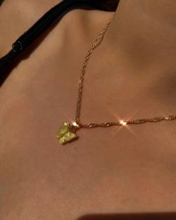 Yellow Butterfly Necklace