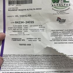 Round Up Ready Alfalfa Seed - 8 Dorm