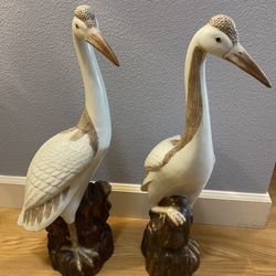 Chinese Porcelain Cranes 