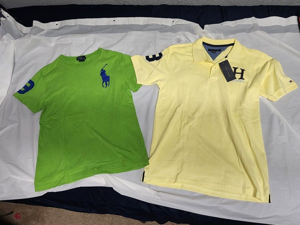 Ralph Lauren Polo And Hilfiger Boys Shirts Size Medium And Large