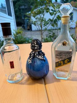 Set of 3 Taiwanese Kinmen & Artisan Empty Liquor Bottles
