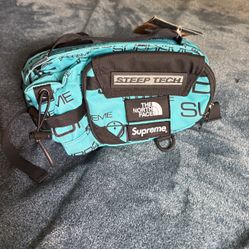 Supreme x The North Face Steep Tech Waist Bag Teal & Black FW22 - Picture 3 of 3  7 Supreme x The North Face Steep Tech Waist Bag Teal & Black FW22