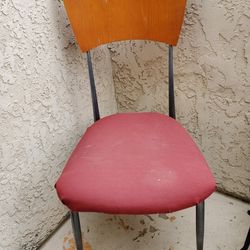 Metal and Wooden Outdoor/Indoor Cushioned Chair
