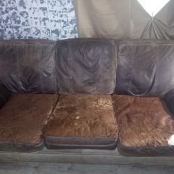 Cow Hyde Leather Couch 