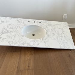 48” Countertop w/ under-mount sink. Engineered Marble