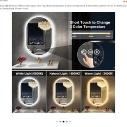 Brand New Mirror With LED, Defogging, And Bluetooth 