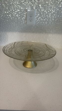 Gold glass cake stand