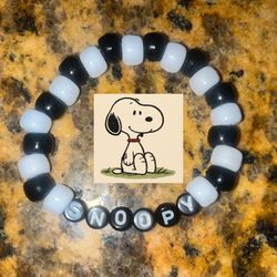 Handmade Snoopy Theme Beads Bracelet 