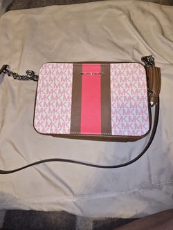 Brown And Pink Mk Purse