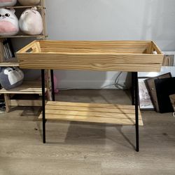 Wood Plant Stand Black Legs