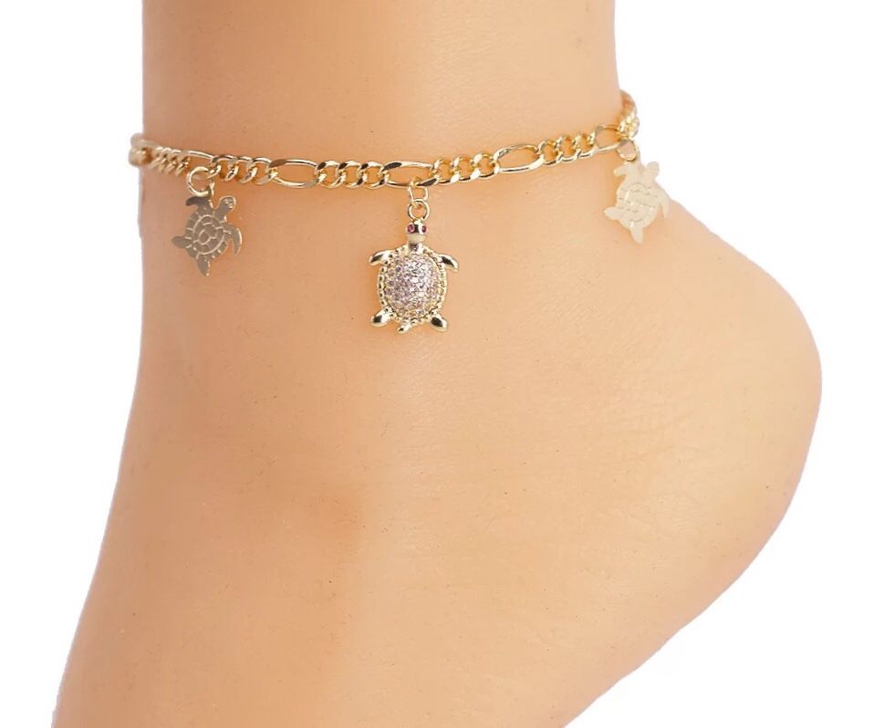 Anklets Turtles gold plated