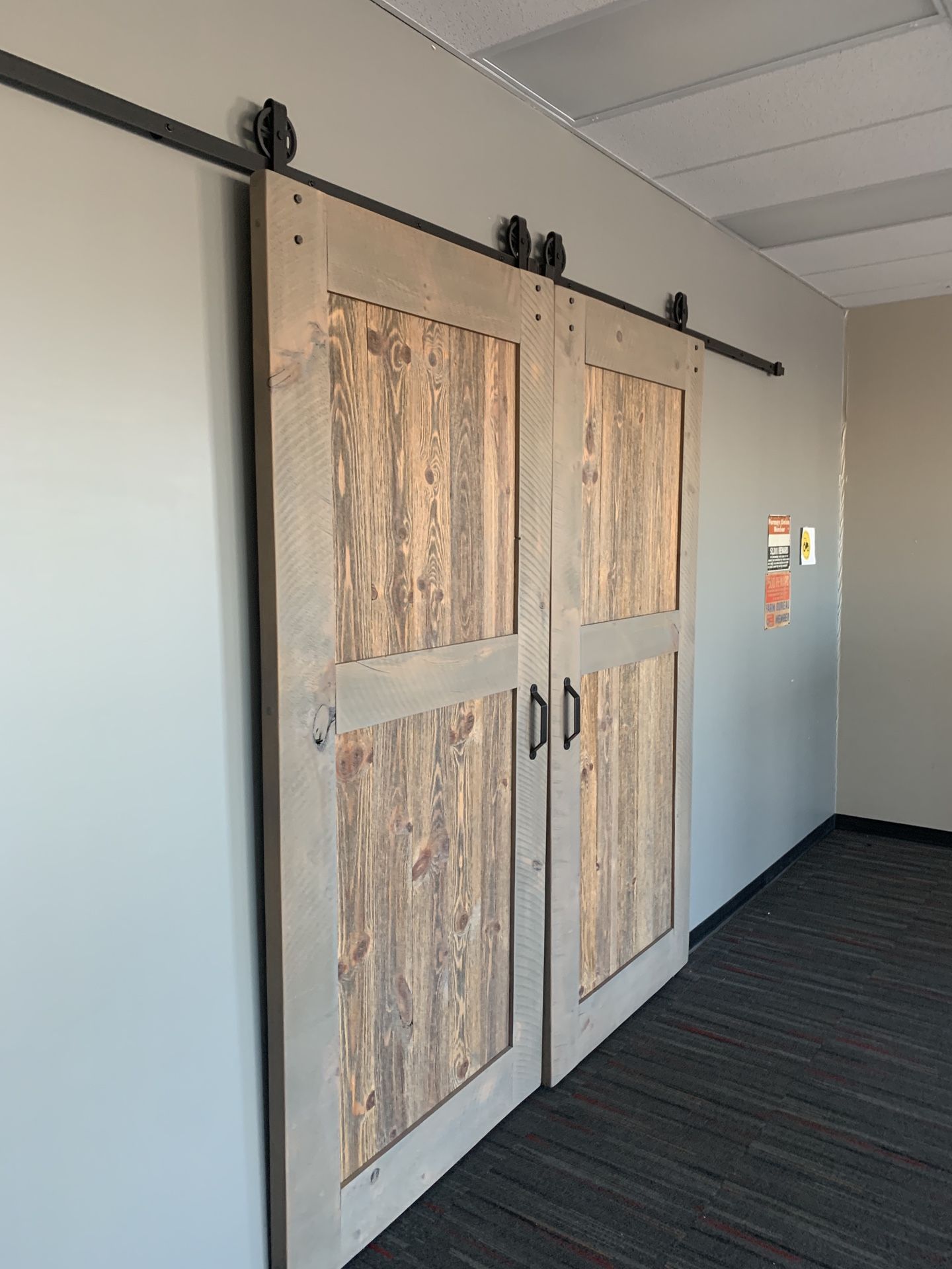 Large Sliding Barn Doors (9x4 FT) Like new, Both Doors And Sliding Rail- Must pick Up