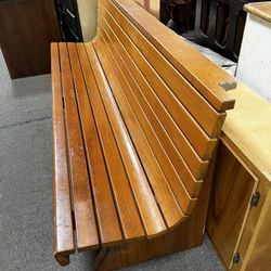 Wooden polished bench 