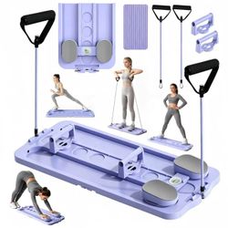 Pilates Board - Pilates Reformer Set, Multi-Purpose Foldable Pilates Reformer Board for Home, 5 in 1 Pilates Sliding Board