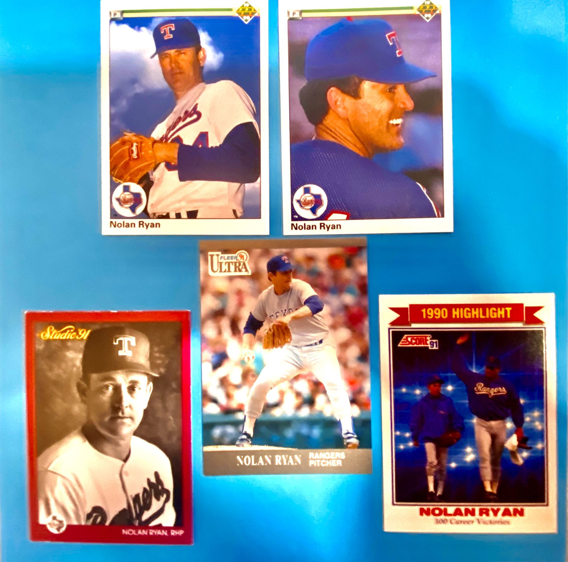 Nolan Ryan 5-Card Lot #3 (1990&1991)