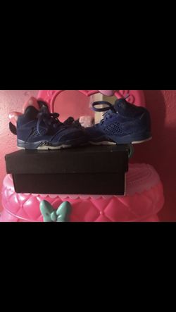 Blue suede JORDANS toddler 6c