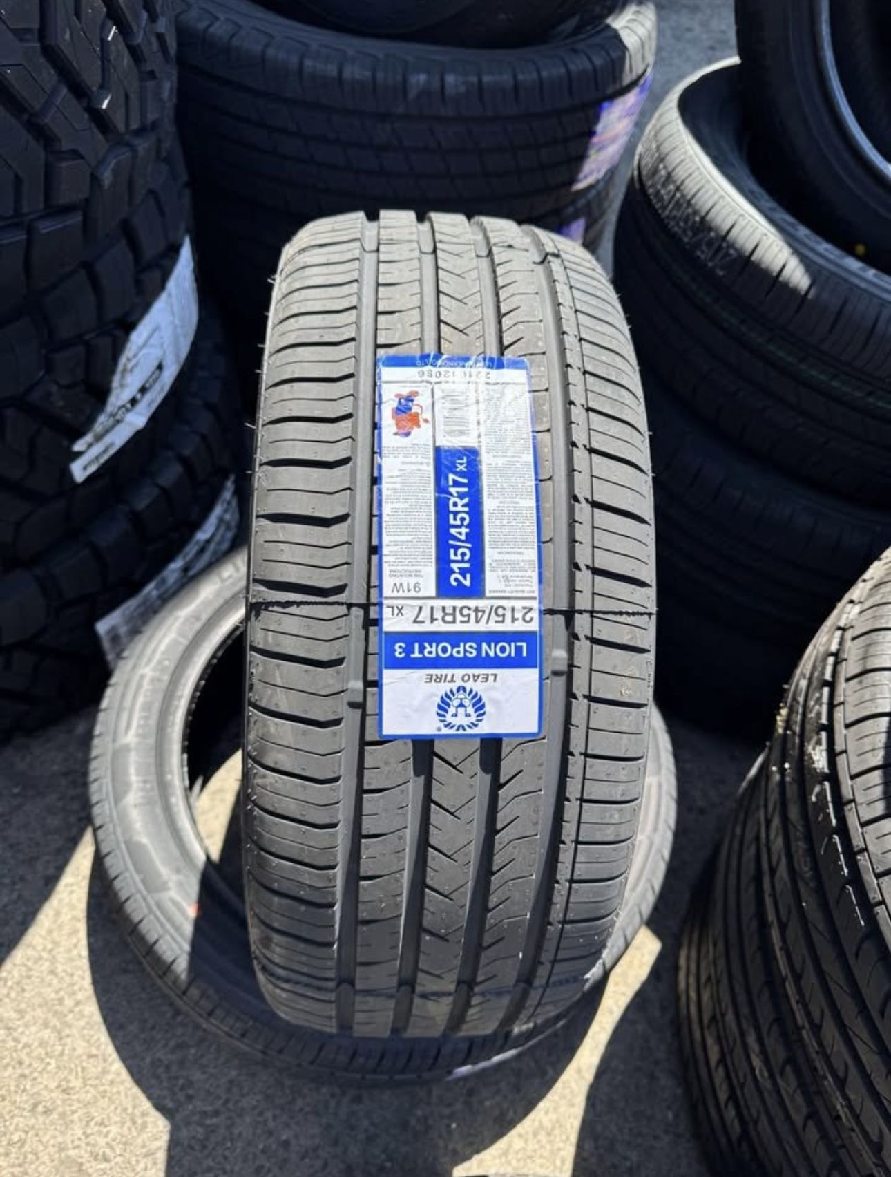 215-45-17 Lionsport Brand new 4 tires Free Mount Balance installed 215/45/17 llantas