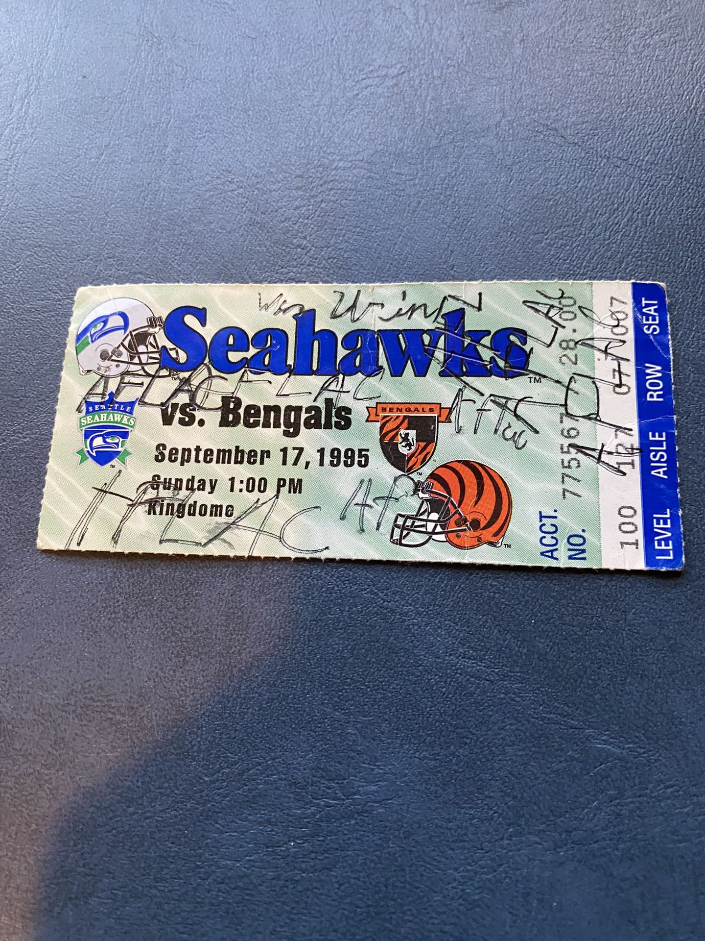 1995 Seahawks Vs Bengals Ticket