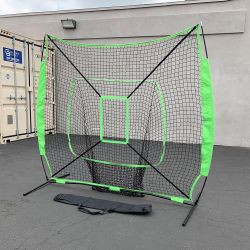 New $50 Baseball & Softball Practice Hitting & Pitching 7x7’ Net with Bow Frame, Carry Bag 