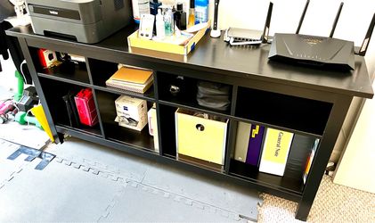 IKEA KALLAX 8-Cube Storage Shelf / TV Stand – Black-Brown – 62.5" Wide