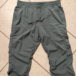RBX Active Lumen Capri Pants Women’s XL Green Pockets Drawstring Casual Outdoors